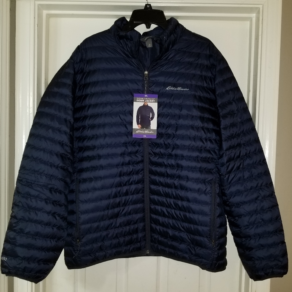 Eddie Bauer Packable Microlight Down Jacket-Navy